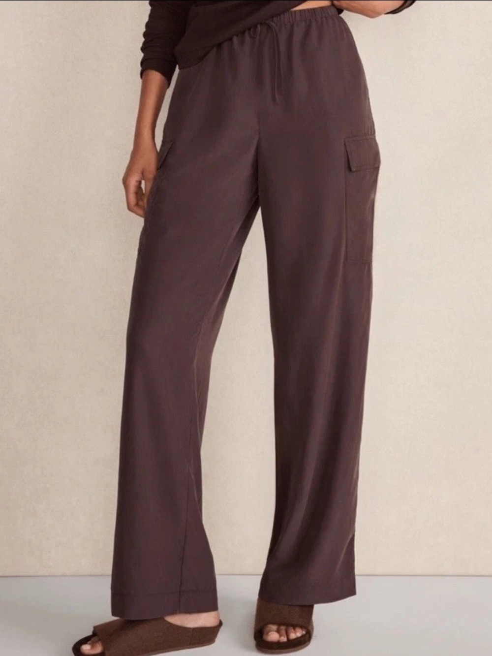 Haven Well Within Drapey Modal Cargo Pants Blackcurrant Size XS NEW $118